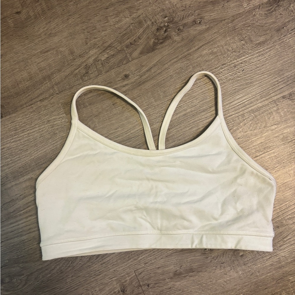 Lululemon Power Y Bra – Size 8 (White / Nude Lining)